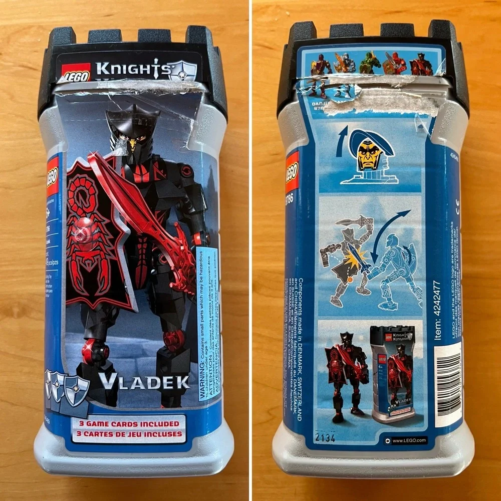⚔️Knights' Kingdom 8786 Vladek Complete Figure & Cards 37 40 42 Canister LEGO🛡️